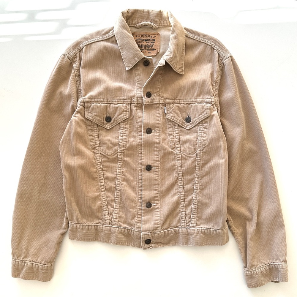 Vintage 90s Levi's Corduroy Trucker Jacket Size L 70500 Cord Jean Jacket